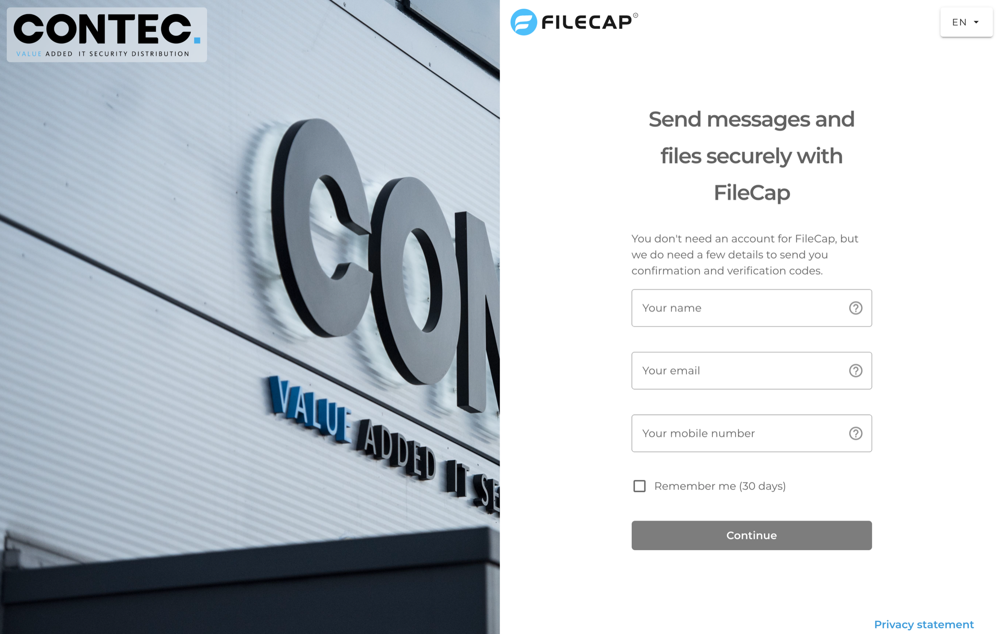 The FileCap User Portal